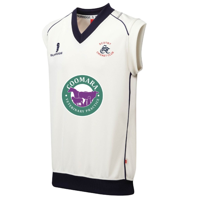 Curve Sleeveless Sweater Navy Trim